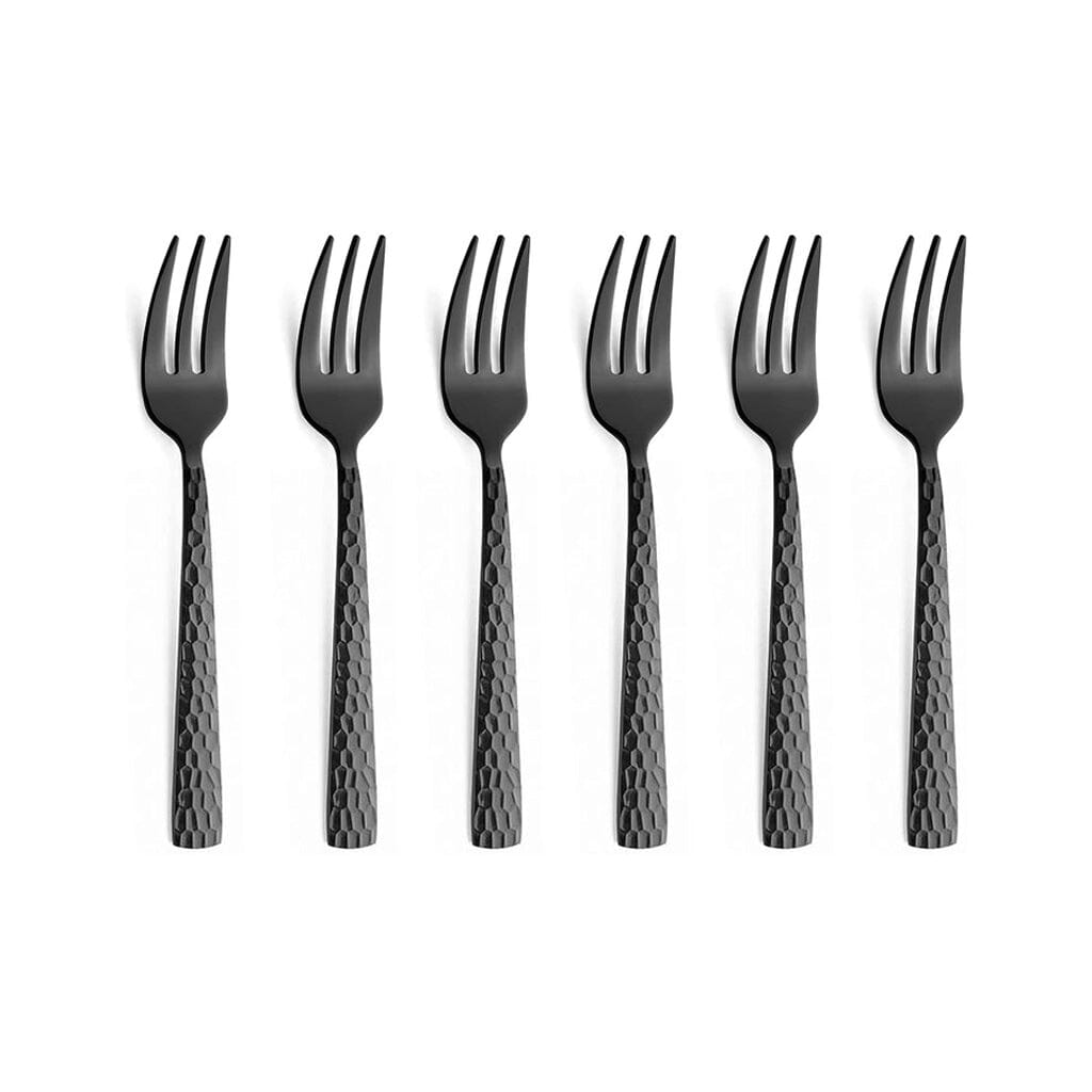 6-pc set cake forks in trend box - Black Amefa