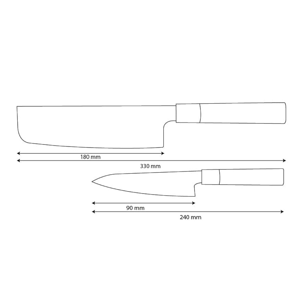 Shinrai Knives - Ensemble de couteaux Damas 2 pièces Takumi Kaza - Nakiri + Couteau d'office