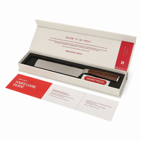Shinrai Knives - Damascus Print 5-Piece Knife Set - Chef's Knife + Bread Knife + Nakiri + Santoku + Paring Knife