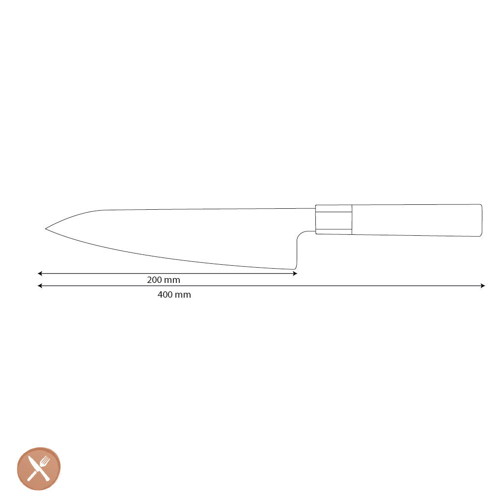 Shinrai Knives - Kurayami Damascus Chef's Knife 20 cm