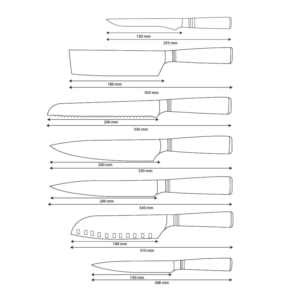 Ensemble de couteaux Damas 7 pièces Micarta Jewels