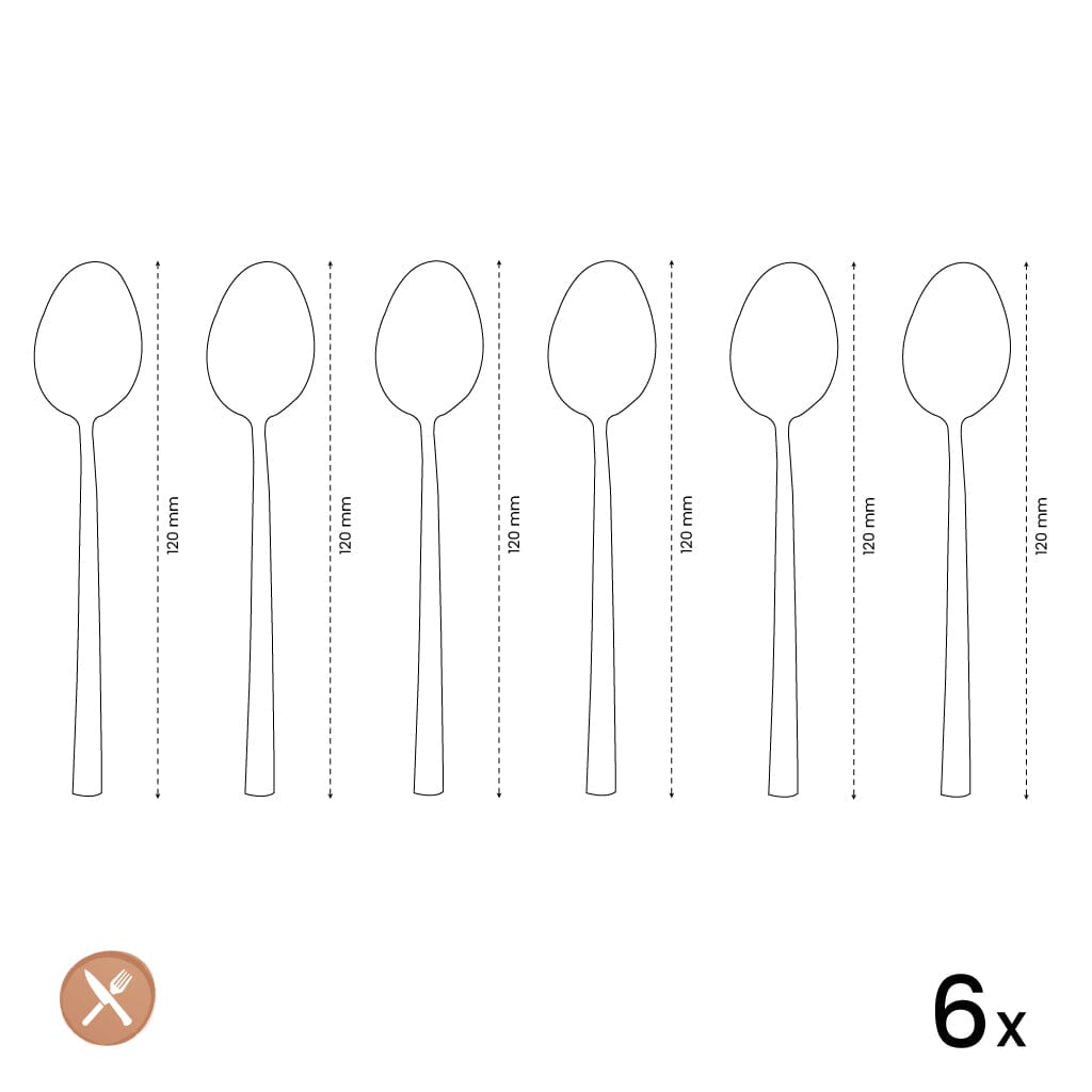 Amefa - Drift 6 Theelepels - Zilver Theelepels Amefa