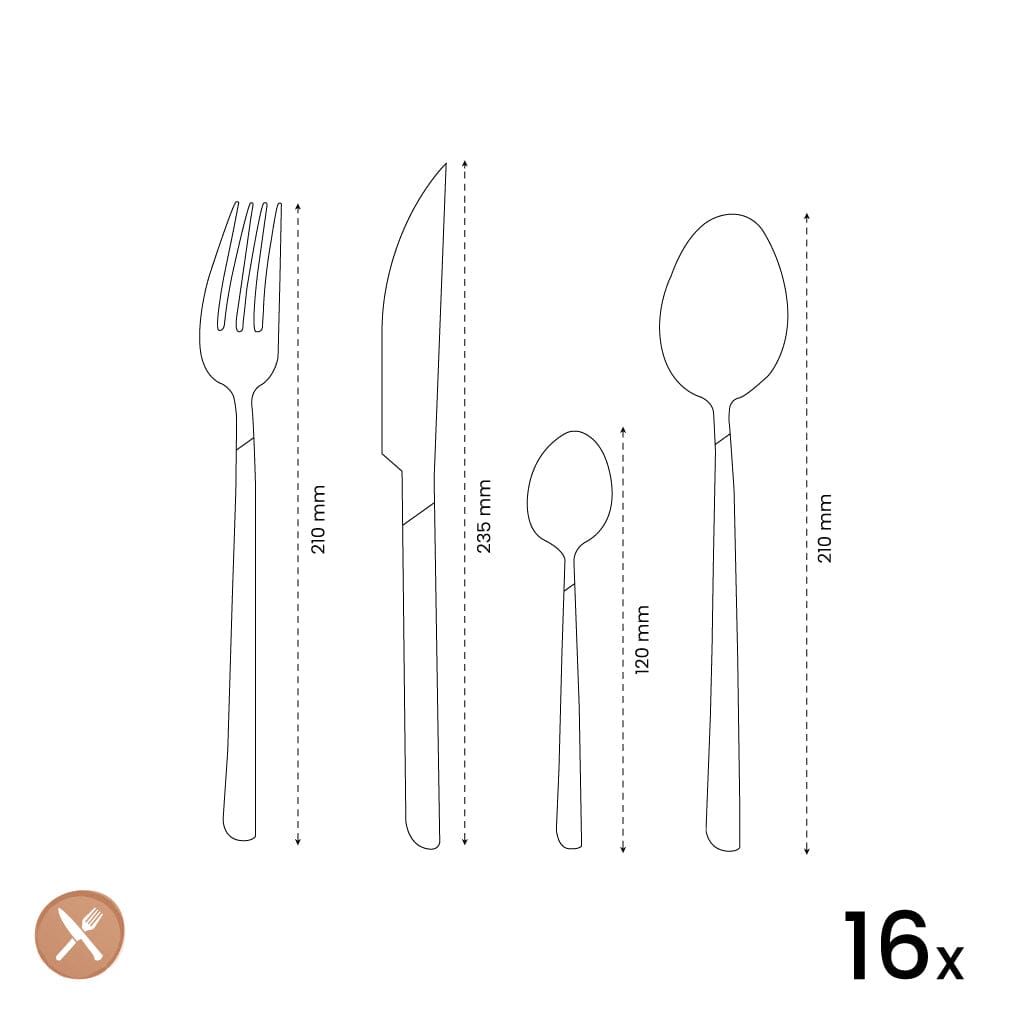 Amefa - Lumino 16-delige Bestekset - Zwart Bestekset Amefa