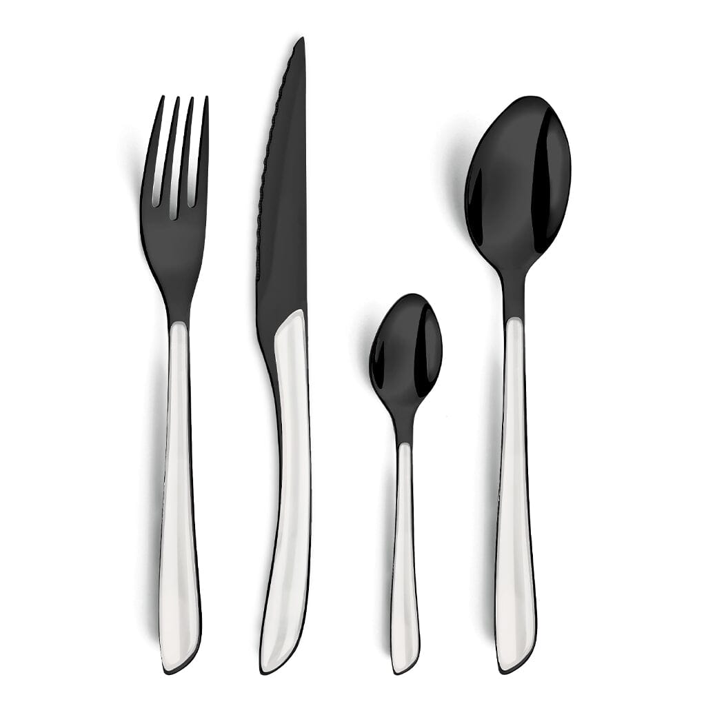 Amefa - Lumino 16-delige Bestekset - Zwart/Wit Bestekset Amefa