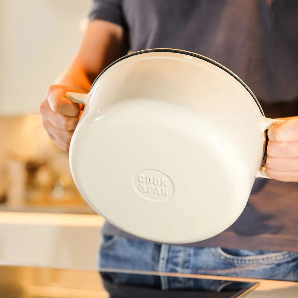 Cook & Pan - Go Ivory Gietijzeren Braadpan 28 cm - 6.5 liter Braadpan Cook & Pan