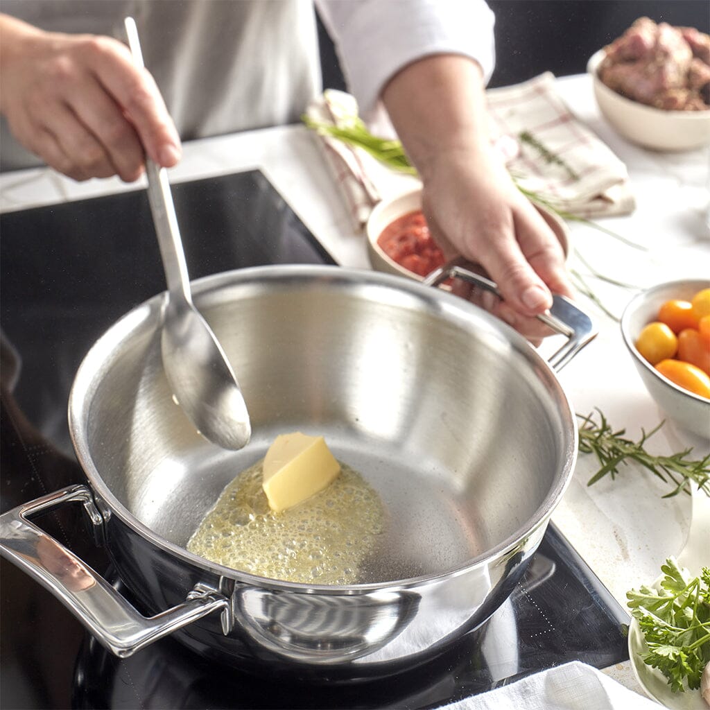Demeyere - Silver 7 Conische sudderpan 24 cm met deksel Braadpan Demeyere
