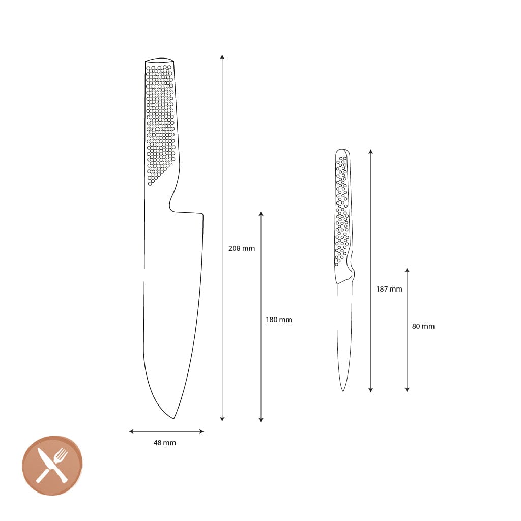 Global - G-4615 2-delige Messenset Santokumes + Schilmes Messenset Global