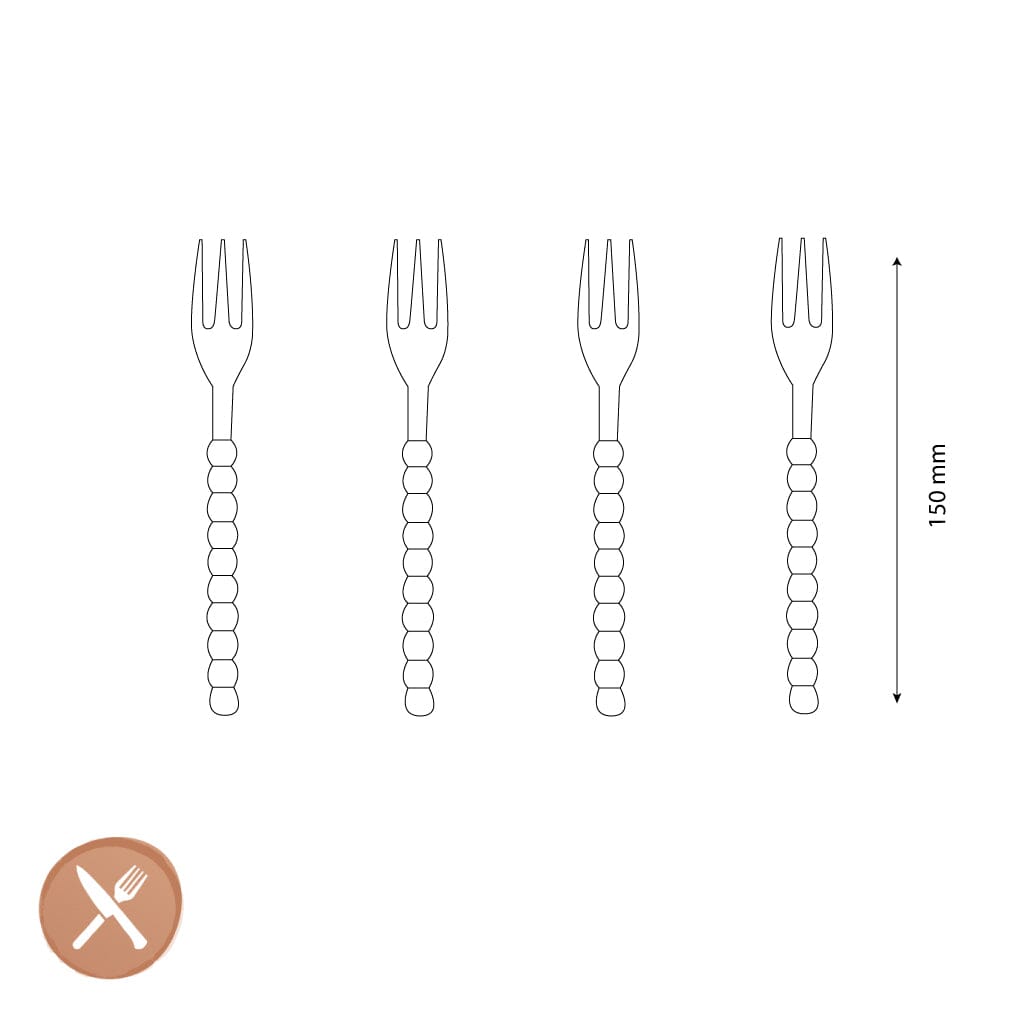 Lepelclub - Gebaksvorkjes - Parel - Set Van 4 LepelClub