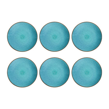 Medard de Noblat - Feeling Turquoise Dessertbord 21 cm (set van 6) Dessertborden Medard de Noblat
