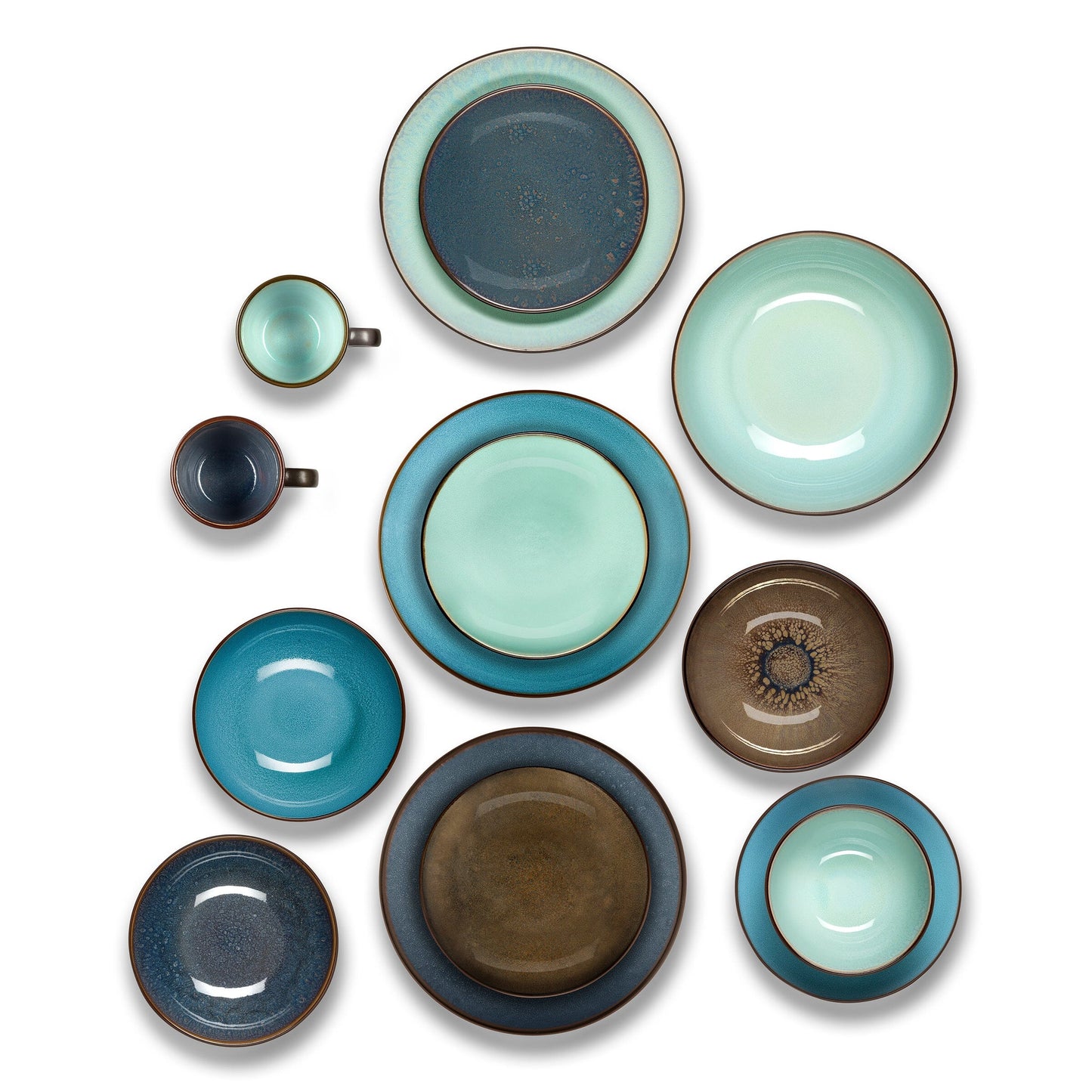 Medard de Noblat - Feeling Turquoise Dessertbord 21 cm (set van 6) Dessertborden Medard de Noblat