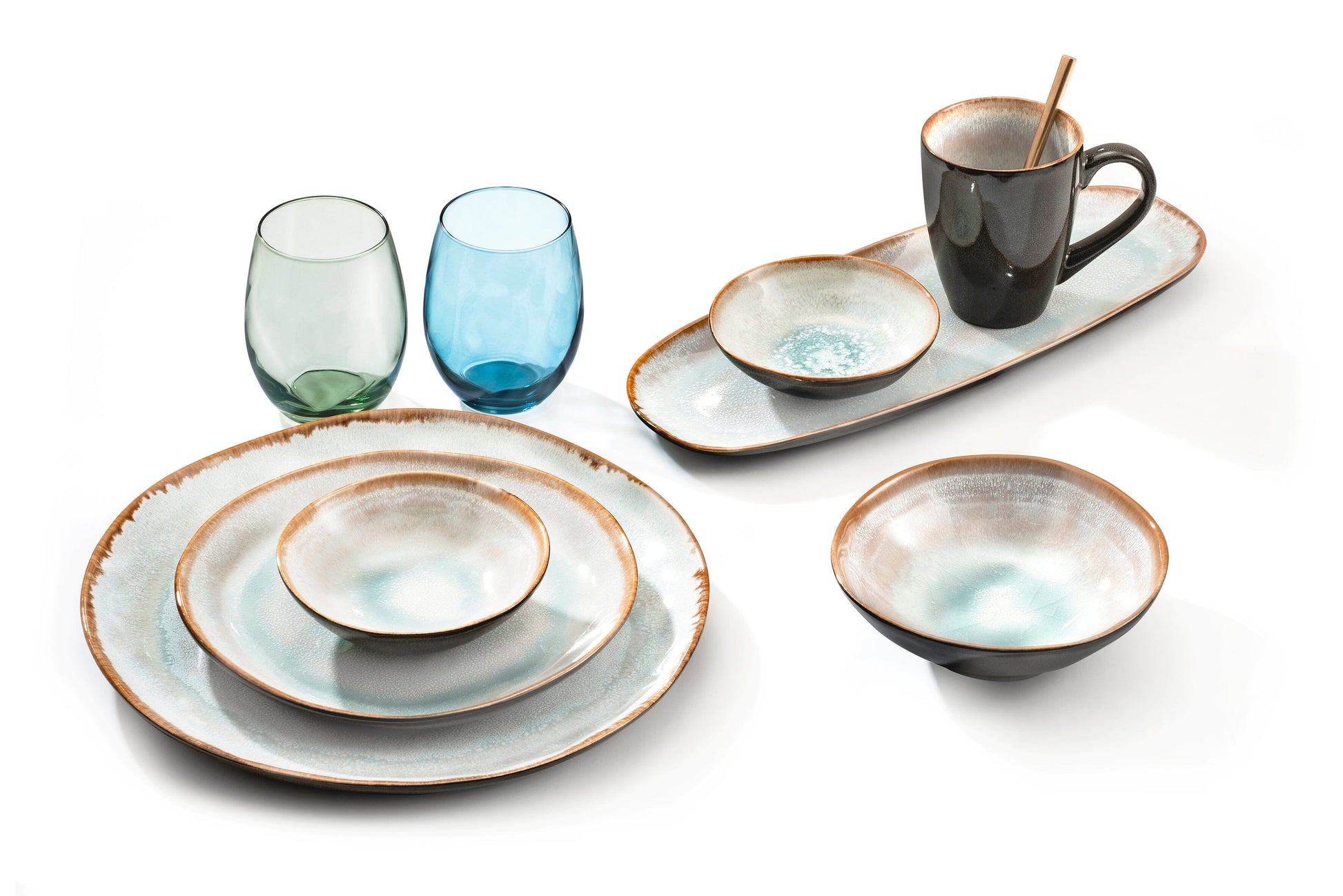 Medard de Noblat - Shadow Aqua Grote Kommen 15.2 cm (set van 6) Kommen Medard de Noblat