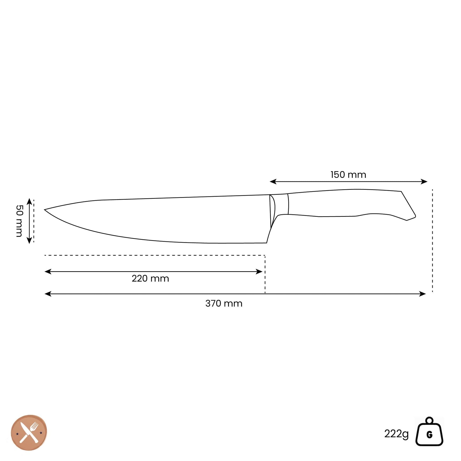 Messermeister - oliva luxe 23 cm koksmes Koksmes Messermeister