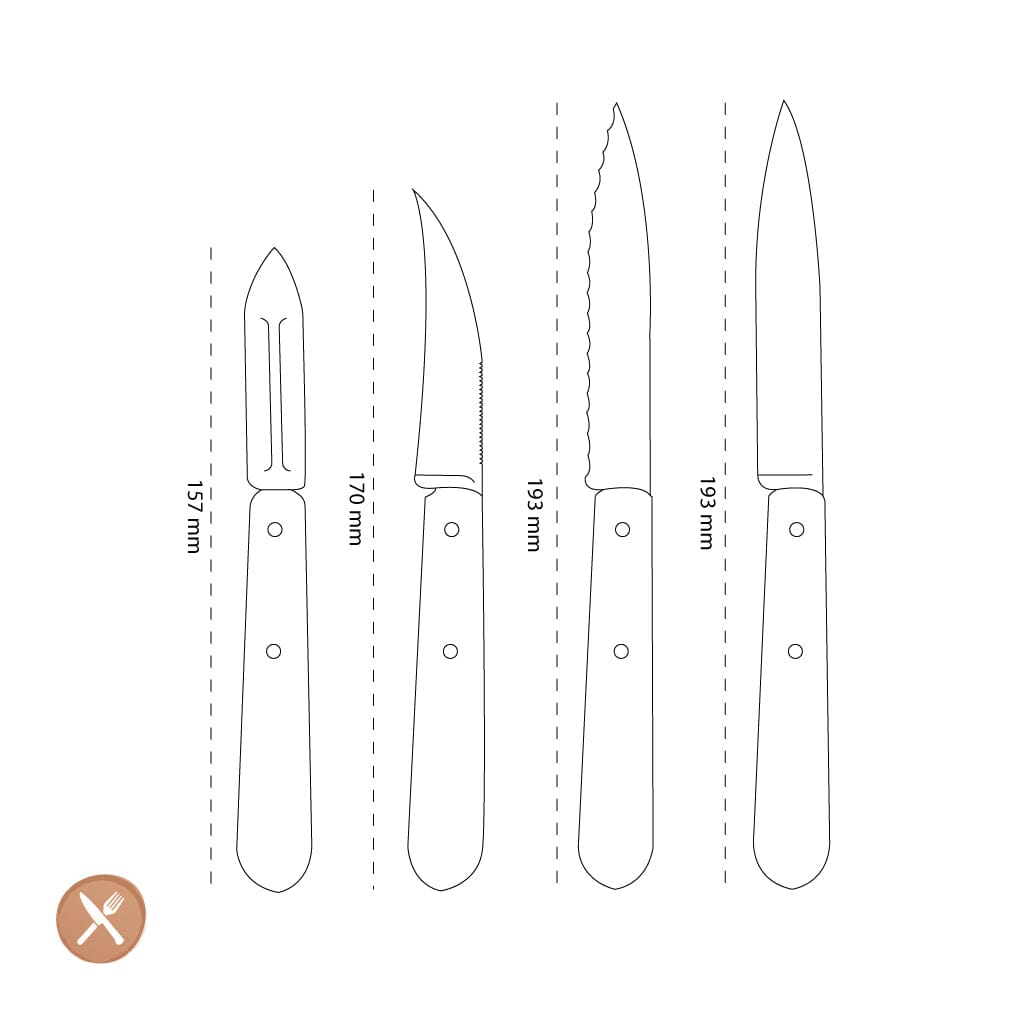 Opinel - Les Essentiels 4-delige Messenset Klein - Beukenhout Opinel