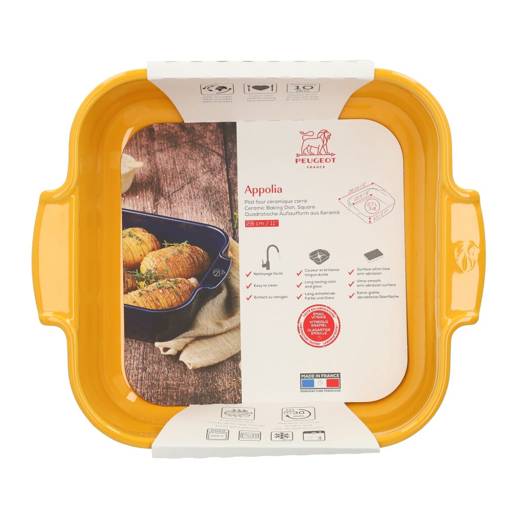 Peugeot - Appolia Ovenschaal Vierkant 28 cm Saffraangeel Ovenschaal Peugeot