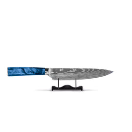 Saphir Epoxy Imprimé Damas Japonais - Couteau de Chef 20 cm Shinrai Knives - Damascus Print Epoxy Sapphire Koksmes 20 cm Koksmes Shinrai Knives