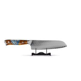 Shinrai Japon - Couteau Santoku Damas Série Eclipse 18 cm Shinrai Knives - Eclipse Series Damascus Santokumes 18 cm Santokumes Shinrai Knives