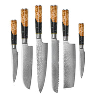 Shinrai Knives - Epoxy Onyx 6-delige Messenset + Messenblok Rotate Messenset met blok Shinrai Knives