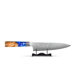Shinrai Knives - Couteau de Chef Epoxy Saphir Damas 20 cm Shinrai Knives - Epoxy Sapphire 6-delige Damascus Messenset Messenset Shinrai Knives