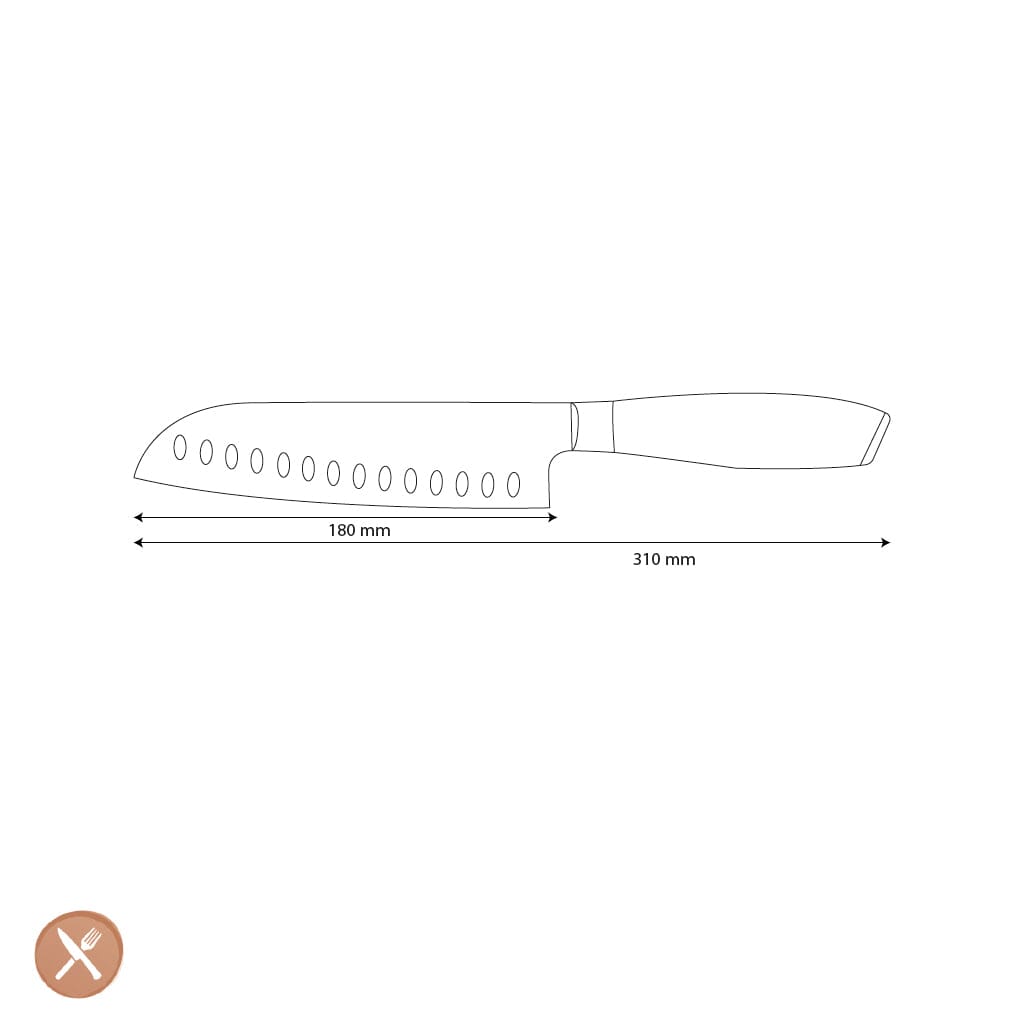 Couteaux Shinrai - Couteau Santoku Hikari Damas 18 cm Couteau Santoku Couteaux Shinrai