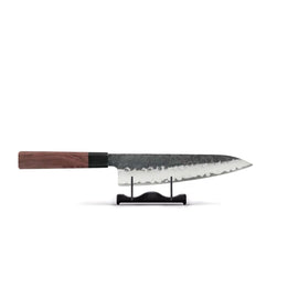 Shinrai Japon - Couteau de Chef Kurayami Damas 20 cm Shinrai Knives - Kurayami 3-delige Damascus Messenset - Koksmes + Santoku + Schilmes Messenset Shinrai Knives