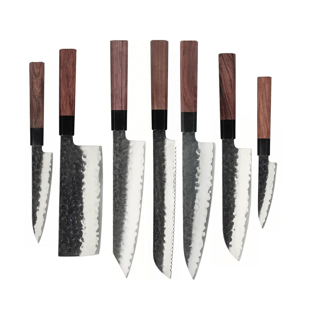 Shinrai Knives - Kurayami 7-delige Damascus Messenset Messenset Shinrai Knives