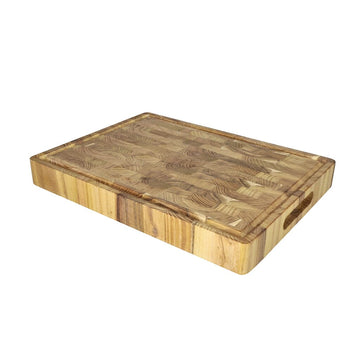 Shinrai Knives - Luxe Snijplank Teakhout - Kopshout - 40 x 30 x 4.5 cm Houten snijplank Shinrai Knives