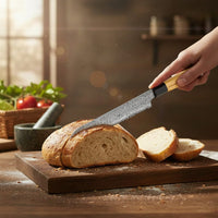 Shinrai Knives - Takumi Kaza Damascus Broodmes 20 cm Broodmes Shinrai Knives