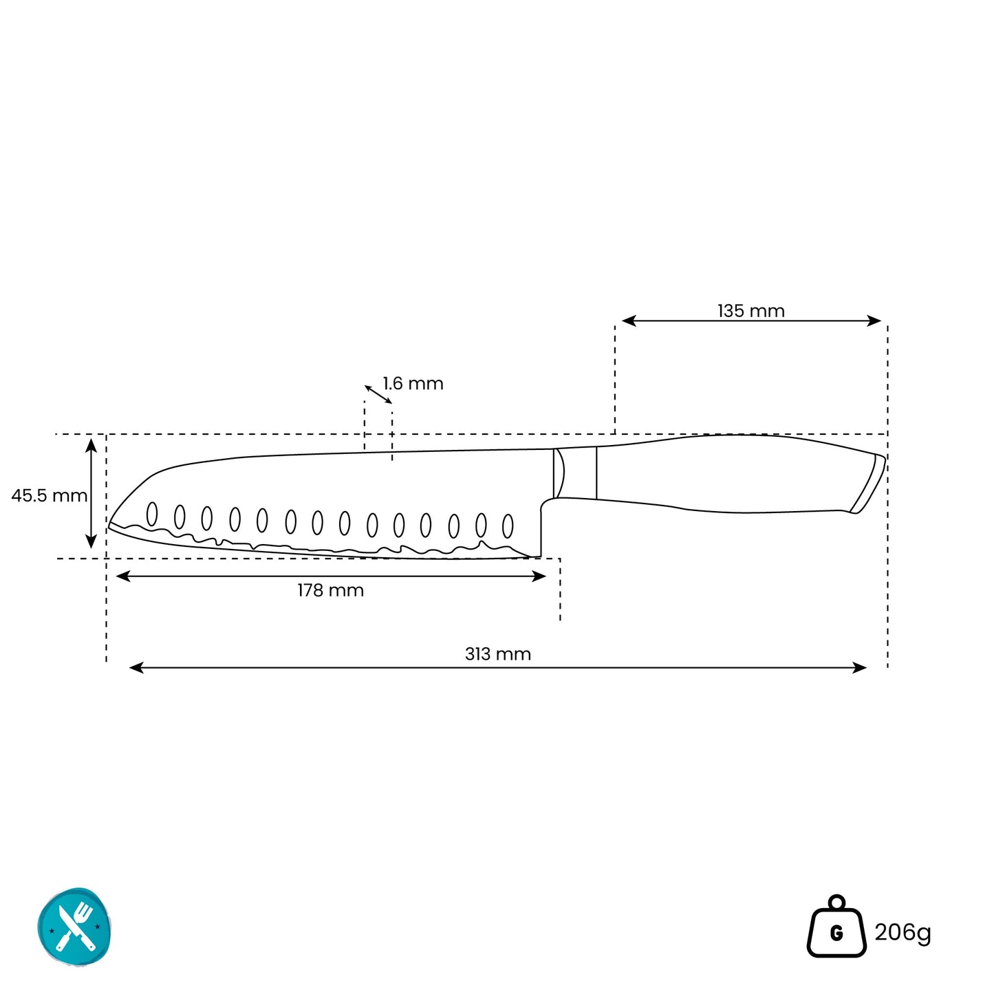 Damast Pakka Wood - Damascus Santoku 18 cm Keukenmessen Shinrai Japan