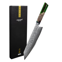 Emerald Octagon Damascus Kiritsuke 23 cm - Special Edition Keukenmessen Shinrai Japan