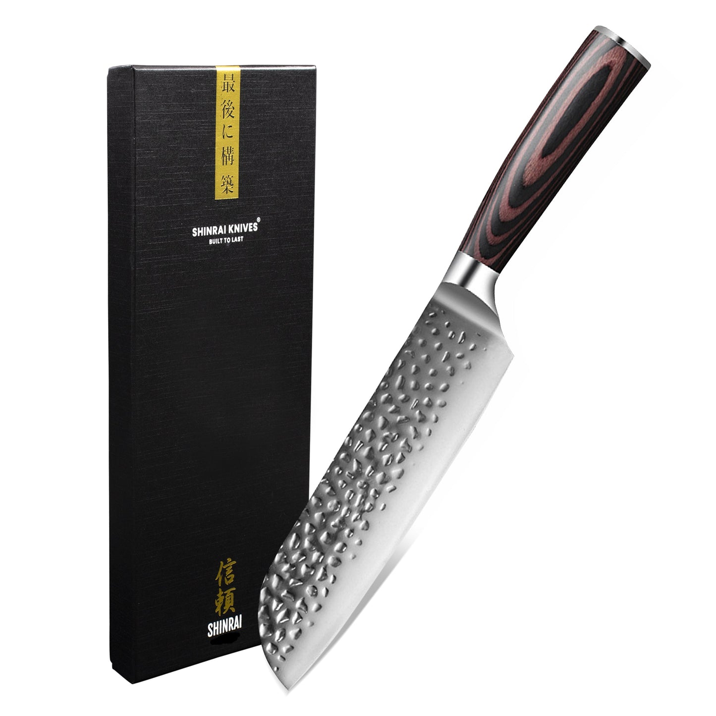 Hammered RVS Santoku 18 cm Shinrai Japan