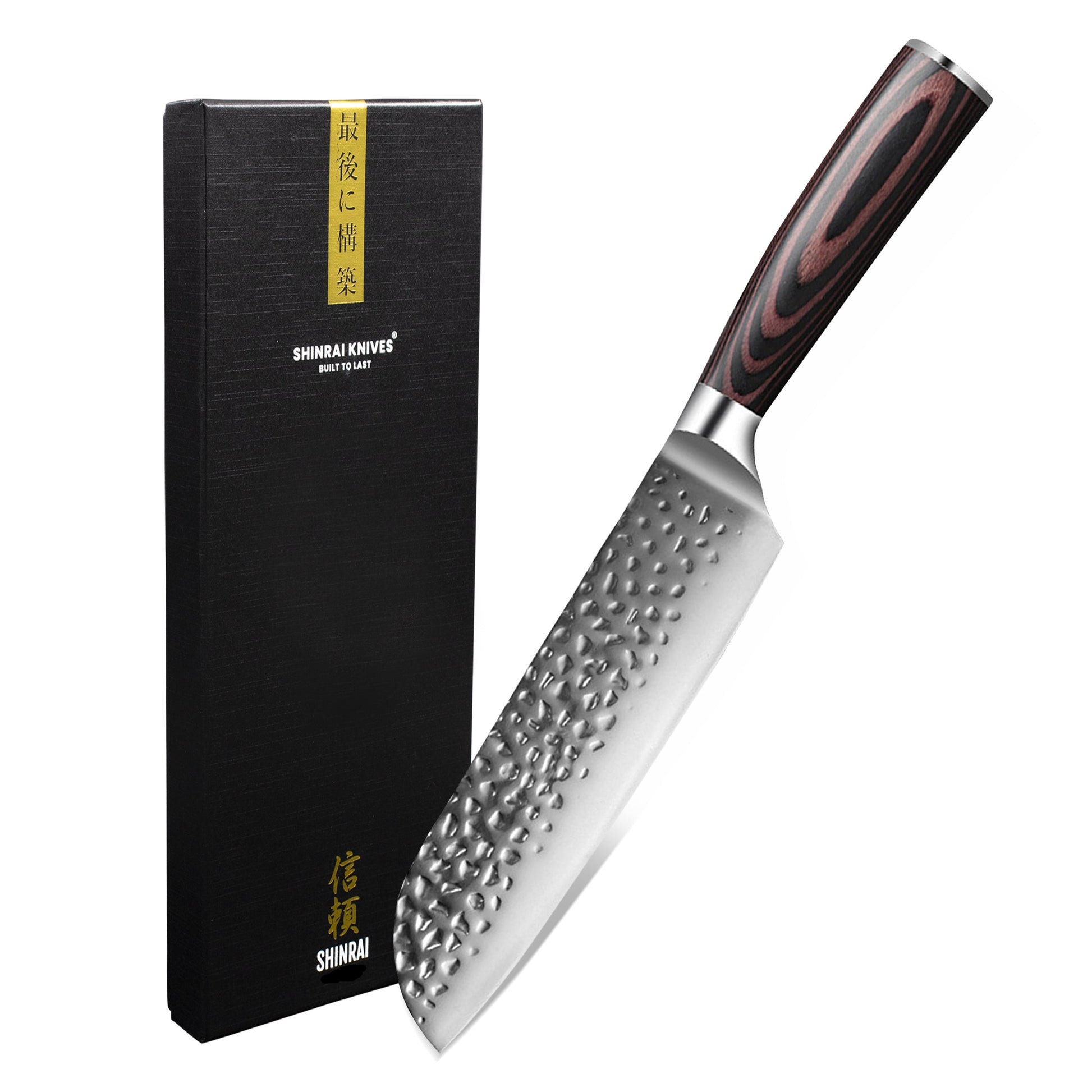Hammered RVS Santoku 18 cm Shinrai Japan