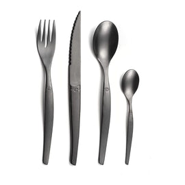 Lou Laguiole - Ménagère Jet 16 pièces - Stonewash Noir Bezig met laden...