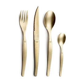 Lou Laguiole - Ménagère Jet 16 pièces - Stonewash Champagne Bezig met laden...
