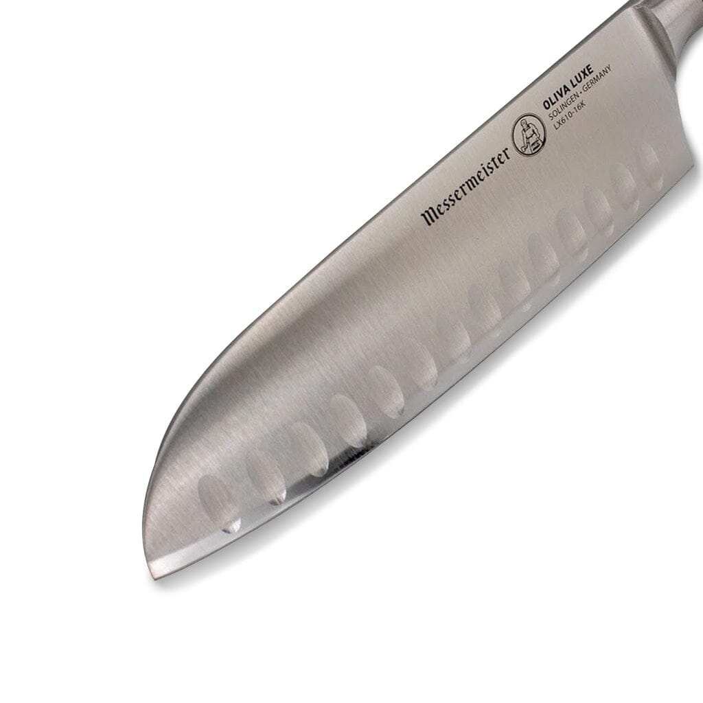 Messermeister - 16,5 cm Oliva Luxe santoku met kuiltjes Santokumes Messermeister