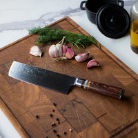 Micarta Jewels Damascus Nakiri 18 cm Keukenmessen Shinrai Japan