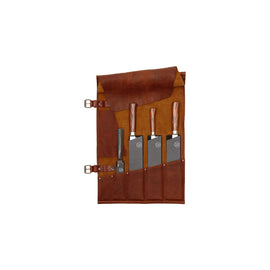 Witloft - Classic Leather Knife Roll 5 Compartments - Cognac Witloft - Classic Leren Messenrol 5 Vakken - Cognac Messenrol leer Witloft