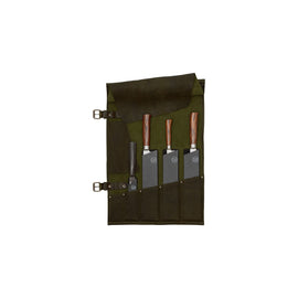 Witloft - Classic Leather Knife Roll 5 Compartments - Green/Cognac Witloft - Classic Leren Messenrol 5 Vakken - Groen/Cognac Messenrol leer Witloft