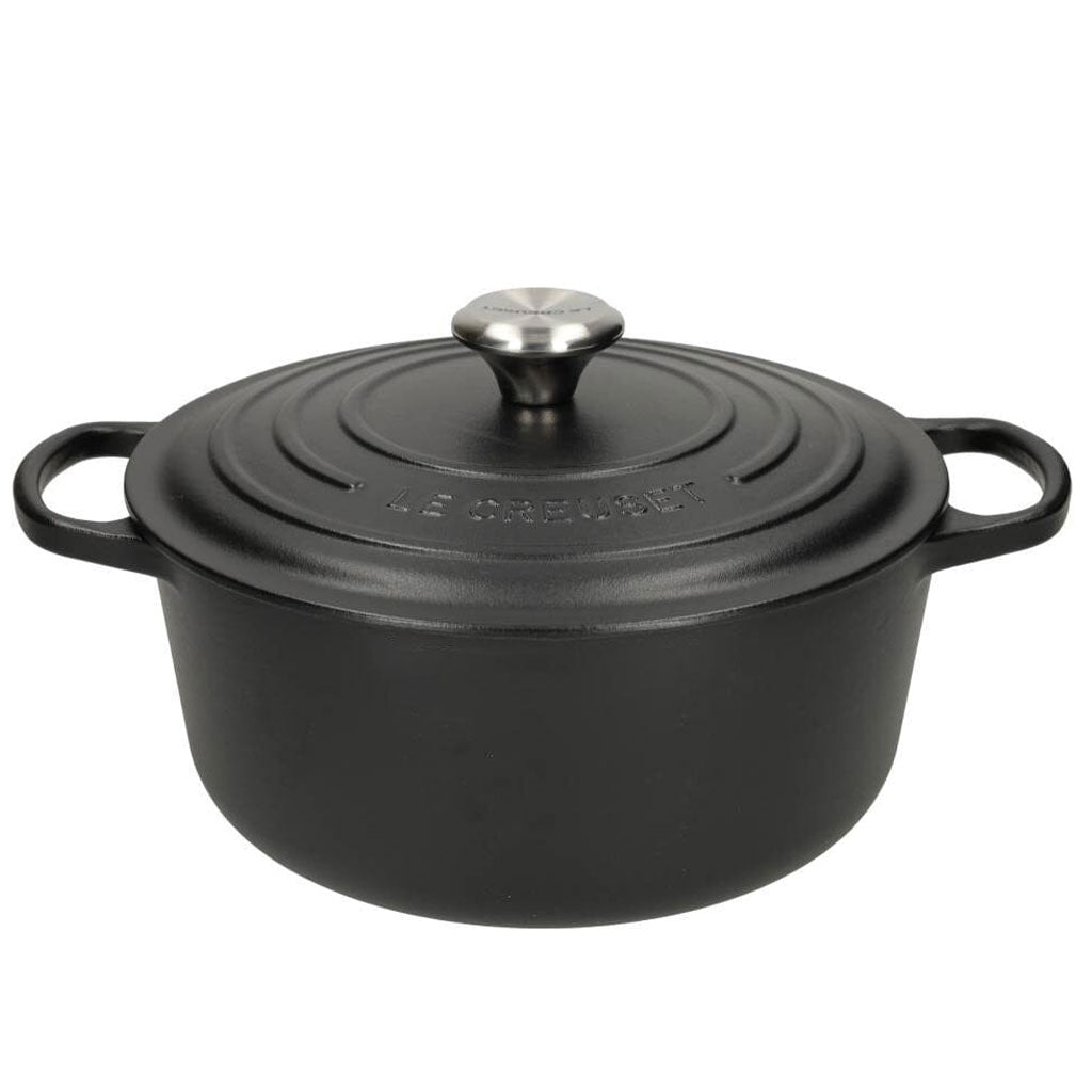 LeCreuset - Rôti- / Faitout Signature rond Noir Mat 28cm 6,7l (intérieur noir)