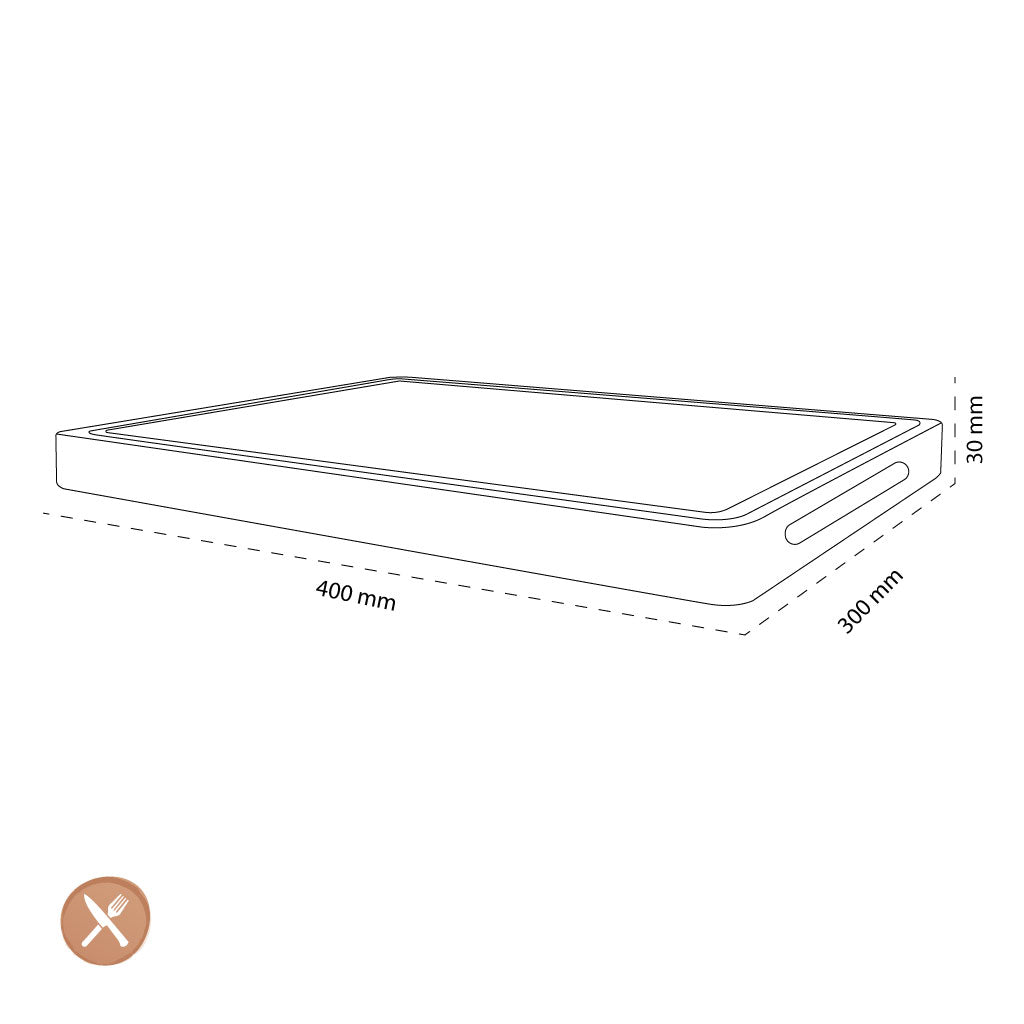 Shinrai Japan - Planche à découper époxy saphir bois d&#39;acacia - 40 x 30 x 3 cm