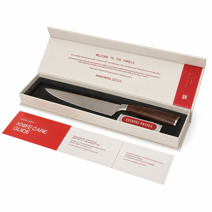 Shinrai Knives - Ensemble de 3 couteaux imprimés Damas - Couteau de chef + Couteau à pain + Couteau d'office
