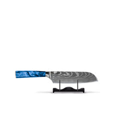 Série japonaise d&#39;impression saphir époxy Damas - Petit couteau Santoku (13 cm)