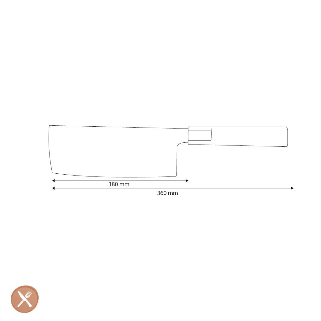 Shinrai Knives - Kurayami Damascus Nakirimes 18 cm