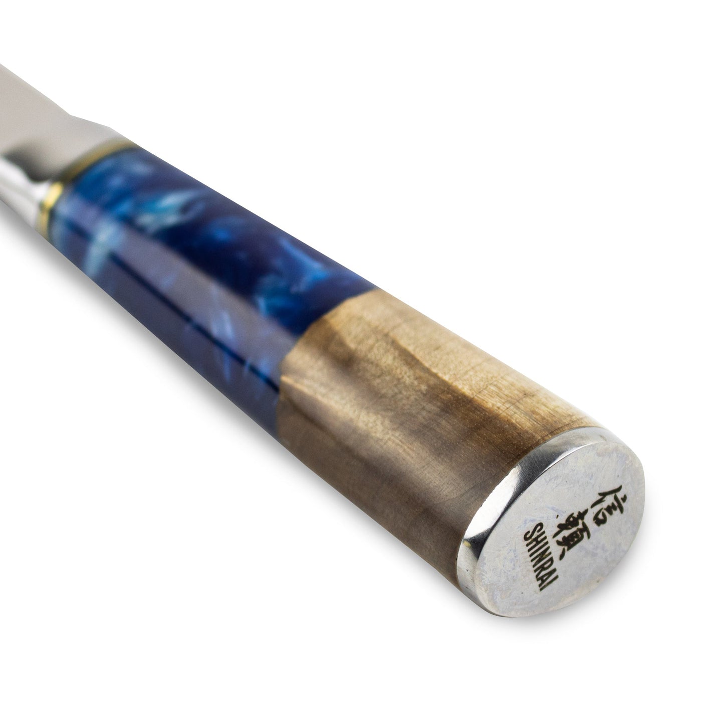 Shinrai Knives - Epoxy Sapphire Damascus Bread Knife 20 cm