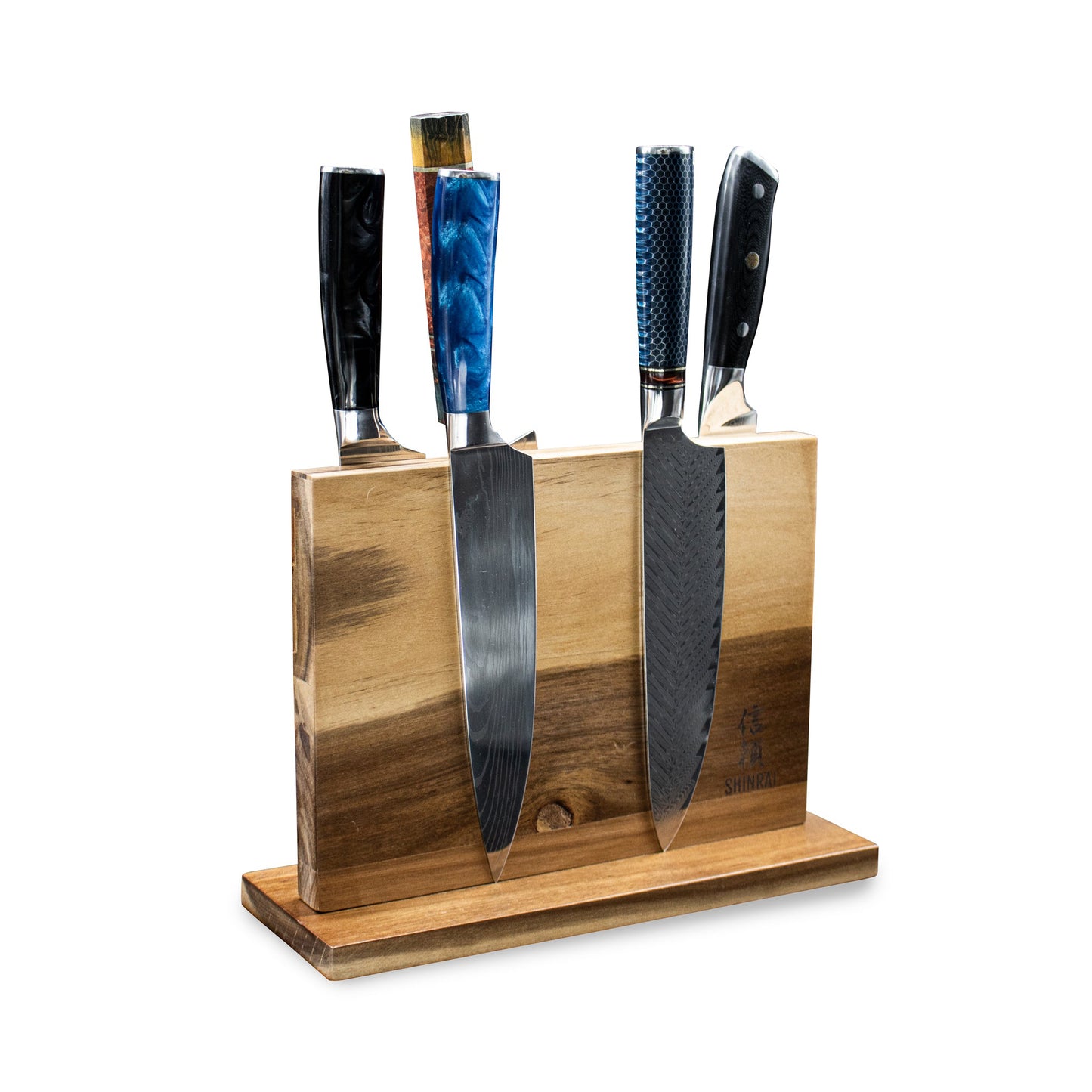 Shinrai Knives - Magnetic Knife Block Double Sided - Acacia Wood