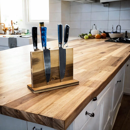 Shinrai Knives - Magnetic Knife Block Double Sided - Acacia Wood