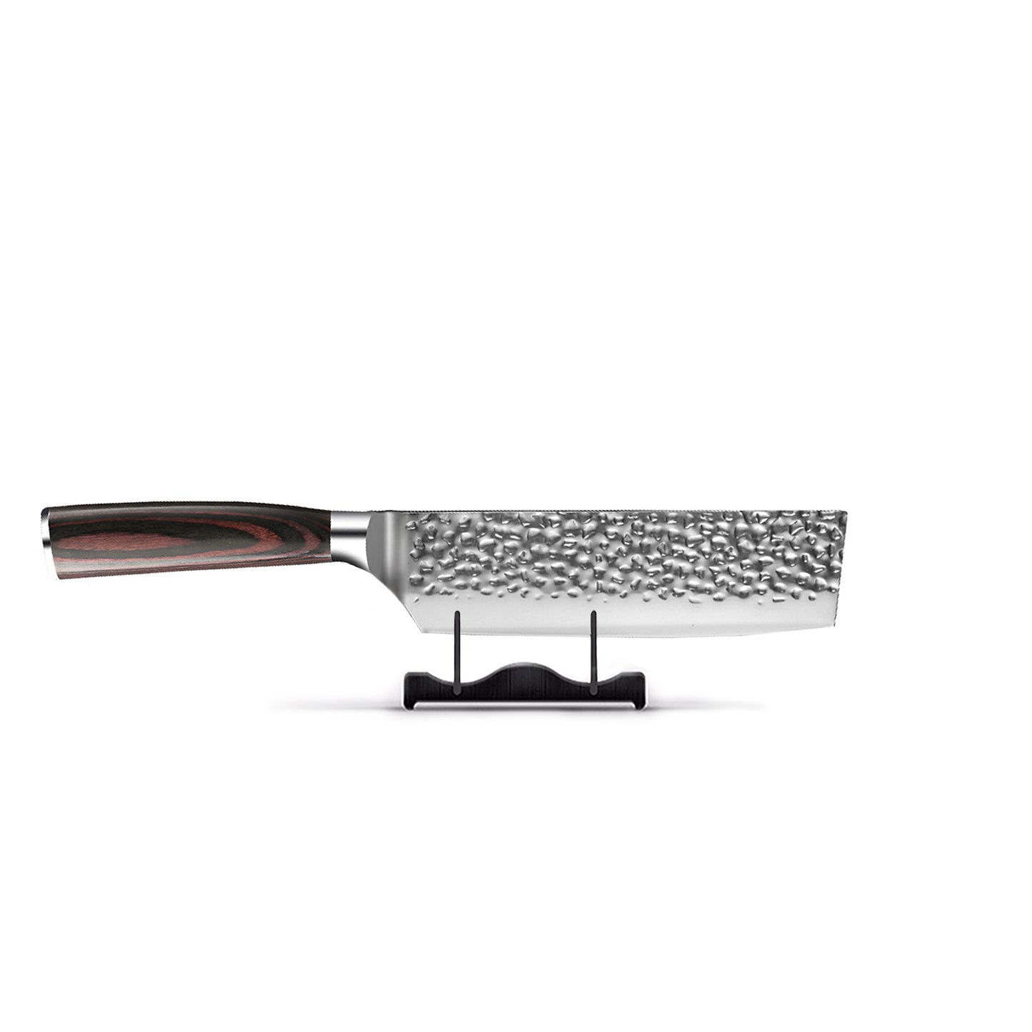 Shinrai Knives - Hammered Stainless Steel 6-Piece Knife Set + Knife Block + Sharpening Stone