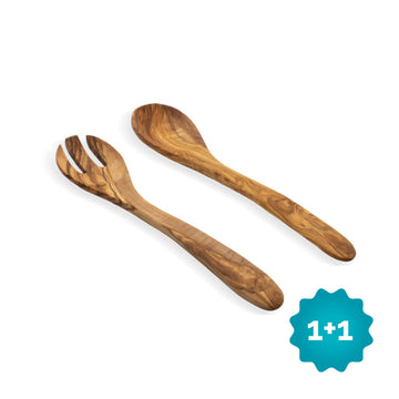 OVAL - Pure Olive Wood Salad Cutlery 2-piece 30 cm