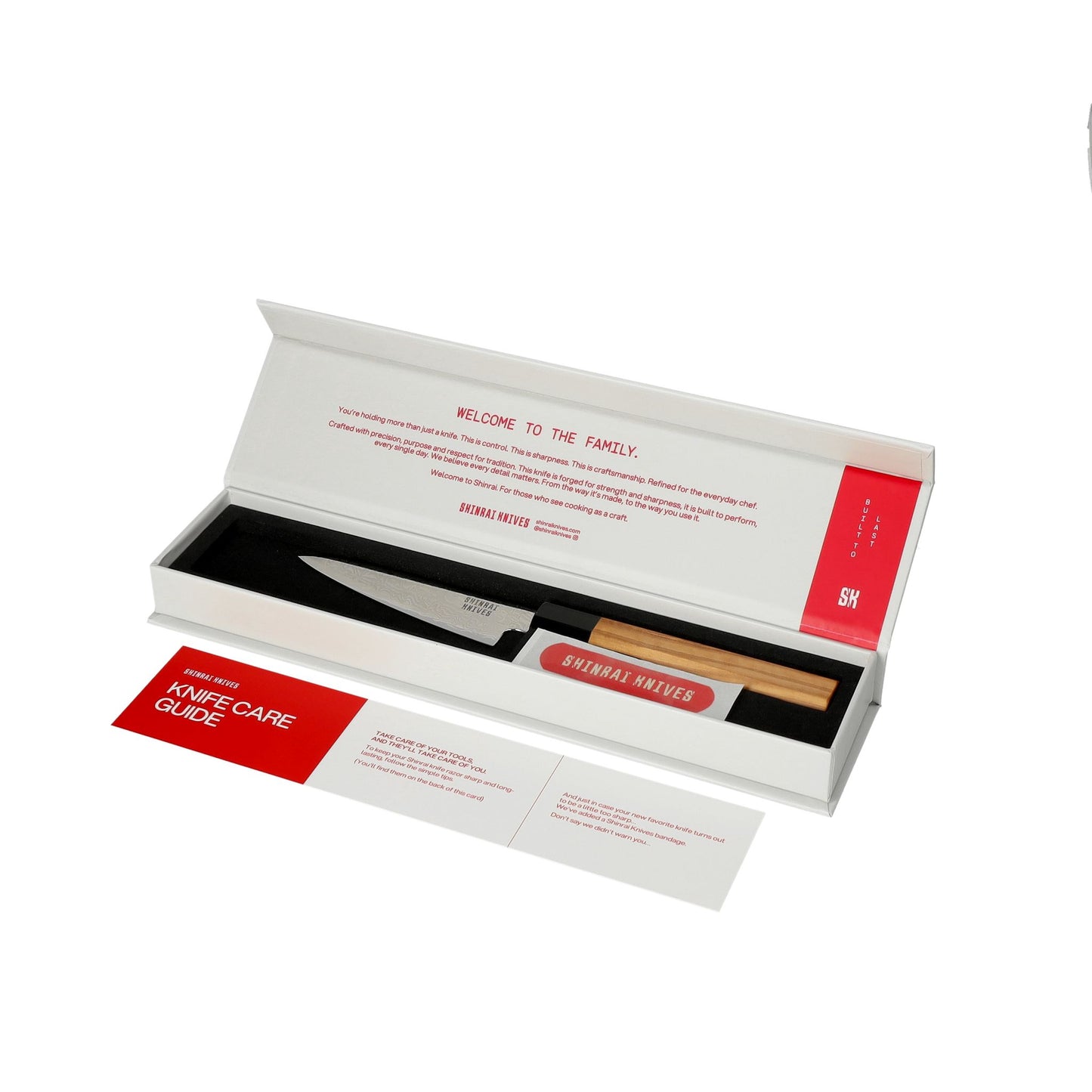 Couteaux Shinrai - Ensemble de couteaux Damas 3 pièces Takumi Kaza - Couteau de chef + Santoku + Couteau d&#39;office