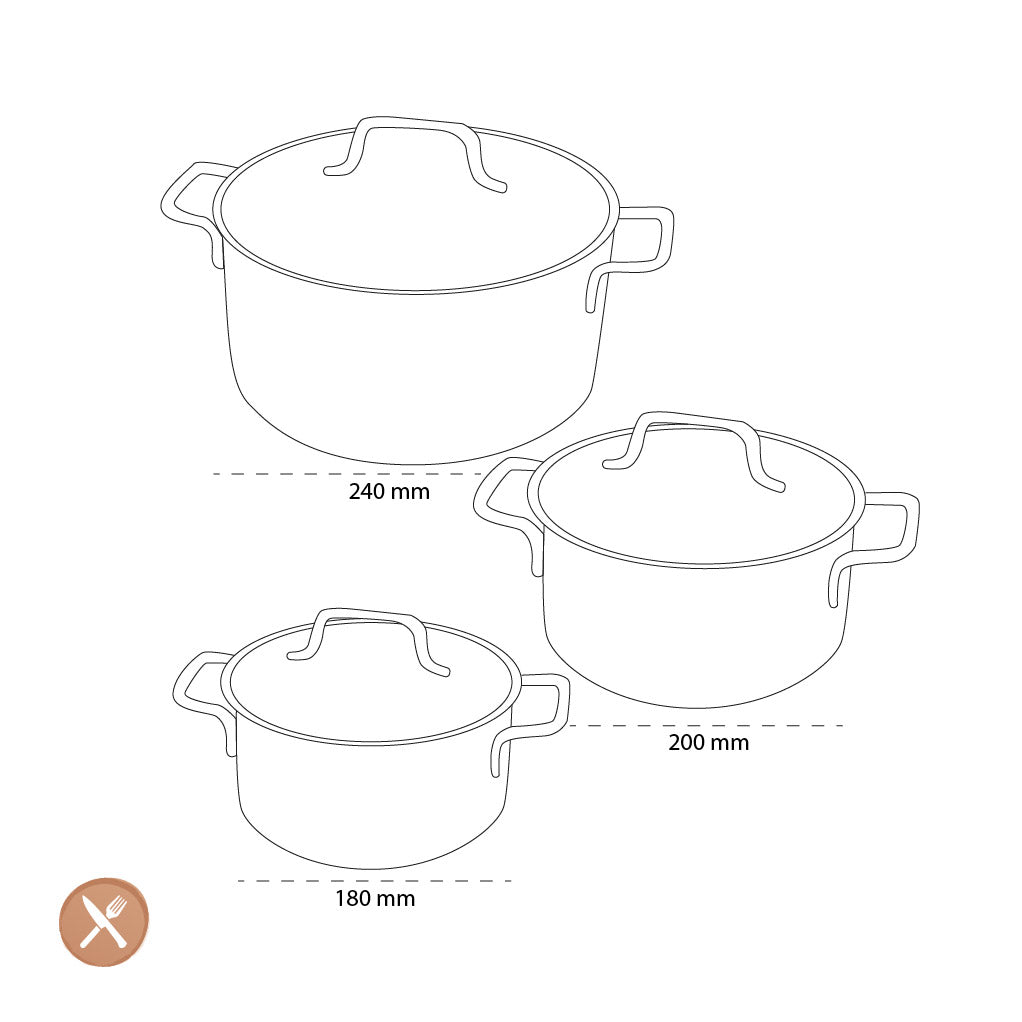 Demeyere - Apollo 7 Cooking pan set 3-piece