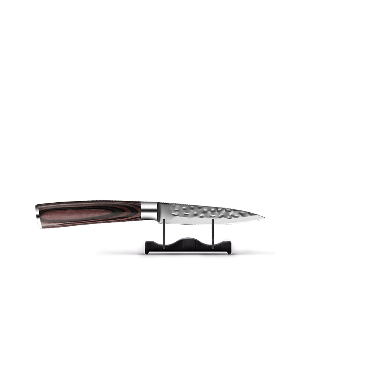 Shinrai Knives - Hammered Stainless Steel 6-Piece Knife Set + Knife Block + Sharpening Stone